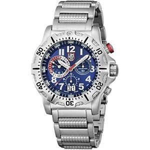 Luminox 8154.RP Mens Blue Dial Analog Quartz Watch with Stainless Steel Strap