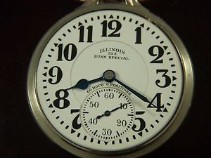 ILLINOIS 163 TYPE IIE BUNN SPECIAL ELINVAR 23J JEWEL 60HR CASE #107 POCKET WATCH