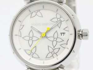 Polished LOUIS VUITTON Tambour Lovely Pell MOP Dial Watch Q121C (BF089343)
