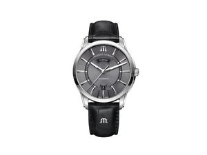 Maurice Lacroix Pontos Day Date Automatic Watch, ML 115, 41mm, Grey, Leather