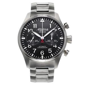 ALPINA MEN'S STARTIMER PILOT 44MM STEEL BRACELET AUTOMATIC WATCH AL-860B4S6B
