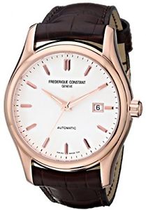 Frederique Constant Men's FC-303V6B4 Clear Vision Rosetone Case Brown Strap