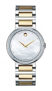 NEW Movado Concerto Two Tone Mother of Pearl Museum Women's Watch 0606470