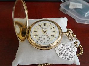 Antique Buren Imperial Size 16s Enamel Dial Gold Filled 7-Jewels Pocket Watch!