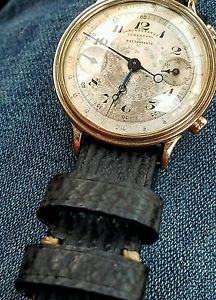 Vintage Double Rattrapante Chronograph Lowenthal, Oversize Military Swiss 1930’s