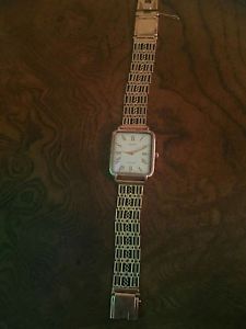 14K SOLID ROSE GOLD RUSSIAN POLJOT WATCH & 2 TONE BAND - COOL CLEAN DIAL - 583
