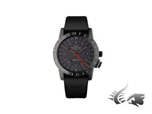 Glycine Airman Base 22 "Mystery" Automatic Watch, GMT, GL 293, SIlicon Strap