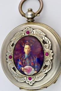 MUSEUM Qing Dynasty Chinese Borel&Courvoisier silver&enamel watch.Empress CiXi