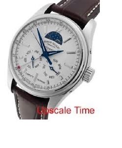 New White Armand Nicolet M02 Complete Calendar Men's Watch 9642B-AG-P961MR2 43mm