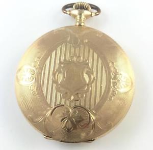 Richly Engraved Victorian Waltham 14k Solid Gold Hunter Case Pocket Watch