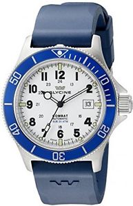 Glycine Men's 3908-14B-D8 Combat Sub-Automatic Watch With Blue Rubber Band