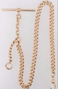 14in SOLID 14K GOLD 47gram ALBERT STYLE POCKET WATCH CHAIN. VERY HEAVY