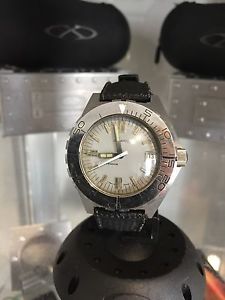 Vintage 70s Sandoz Typhoon 1000 m Diver Rare Grey Dial Ref 0905-007-30 Monoblock
