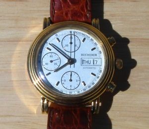 VINTAGE BUCHERER WRISTWATCH AUTOMATIC TACHYMETER SWISS MODEL 40.038.0.0.10 RARE