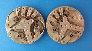 Pair of Signed Henri Berthoud signed pokcetwatch movements for parts.