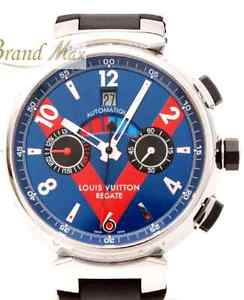 LOUIS VUITTON Tambour Chronograph LV REGATE Fashion Watch Q102E Excellent++