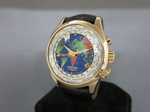 Vulcain 18k Rose Gold Cloisonne World Time GMT Alarm Limited Edition 30 Pieces