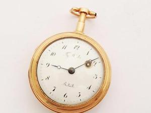 Verge fusse 18K Gold bell and dumb repeater.Swiss made Laz Rigauo  No 152