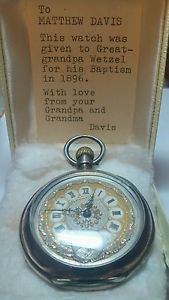 Mens Historical Sterling/Gold Pocket watch. Mid 1800's Mormon Baptism Gift.