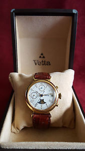 VETTA CHRONO 50gr ORO 18 KT FASI LUNARI 1969 36 mm OROLOGIO VINTAGE RARISSIMO
