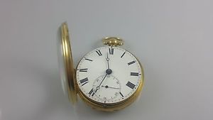Verge Fusee English pocket watch 18K solid gold HEAVY ca1800 Newcastle Geo Lewis