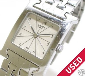 Auth HERMES H Watch HH1.210 SS Quartz Ivory dial Women's watch