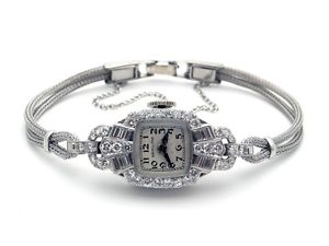 Vintage Art Deco Platinum 1.31ct Diamond Hamilton 995A Manual Watch 17 Jewels