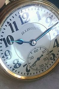 Illinois 161A, 21j,  type llP 60 hr,  Elinvar pocket watch (see description)