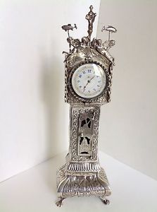Antique silver Pendulette with fusee pocket watch.