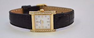 W194- Ladies Concord MOP Diamond 14K Yellow Gold 29.25.648 Quartz Leather Watch