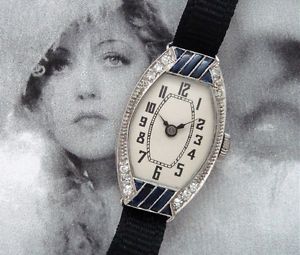 Ladies' Beautiful 1925 Platinum, Diamond and Sapphire Cocktail Watch - SERVICED