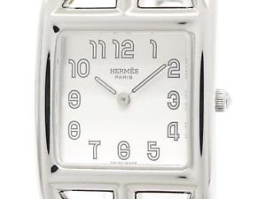 Polished HERMES Cape Cod Double Tour Steel Quartz Ladies Watch CC1.210 (BF107962