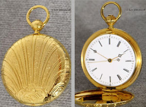 CHRONOMETER 18K POCKET WATCH JUMPING CENTRAL SECONDS, CHINESE DUPLEX ESCAPMENT