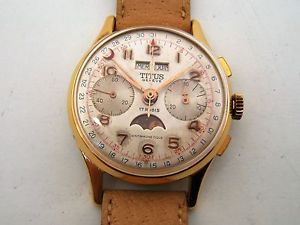 CHRONOGRAPHE TITUS TRIPLE DATES PHASE DE LUNE DE 1950 C18P2
