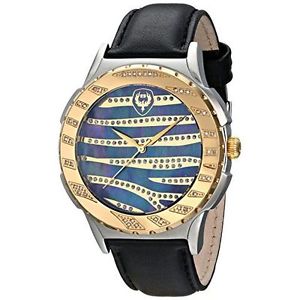 Brillier Unisex 12-03 "Kalypso" Diamond-Accented Gold-Tone Stainless Steel Watch