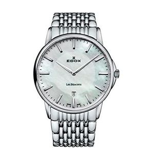 Edox Men's 56001 3M NAIN Les Bemonts Analog Display Swiss Quartz Silver Watch