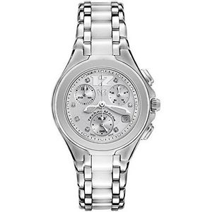 Women's Neo Classic Chronograph Diamond (.05 ctw), Stainless Steel and White Cer