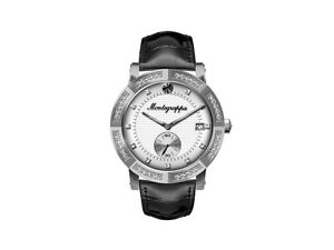 Montegrappa Nero Uno Ladies Quartz watch, Diamonds, White, 36mm, Day, IDLNWA62