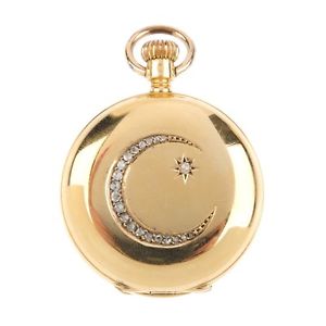 A lady's late Victorian 18ct gold diamond Masonic fob watch, circa 1890