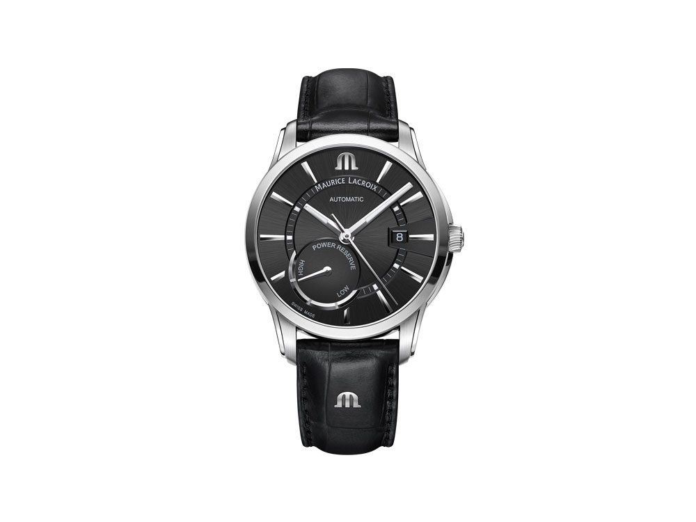 Maurice Lacroix Pontos Power Reserve Automatic Watch, ML 113, Black, Leather