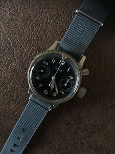 Rare Hanhart Mono Pusher German Pilots Chronograph WWII Military Watch Running!