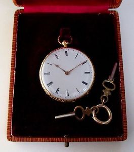 18K 44mm  Bar Movement Minty 1850s Pocket Watch KW KS Bulls Eye Crystal Running