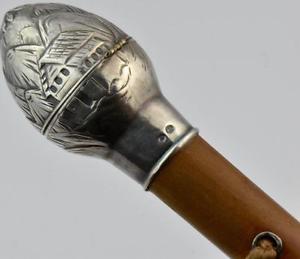 Important Historical Japanese Meiji Empress Shōken's umbrella silver watch c1890
