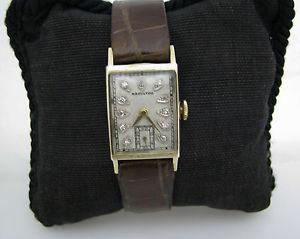 Vintage 14k Yellow Gold - Hamilton Watch with Diamonds from the 1940's