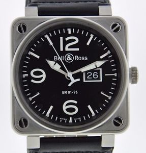 BELL & ROSS BR 01-96 GRANDE DATE - SERVICED 2 YR FELDMAR WATCH COMPANY WARRANTY