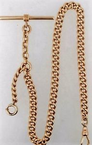 14in SOLID 14K GOLD 47gram ALBERT STYLE POCKET WATCH CHAIN.GOLD VALUE $1150 PLUS