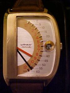 WITTNAUER AUTOMATIC FUTURAMA SCTORA FLYBACK RETROGRADE JUMP HOUR  WRISTWATCH
