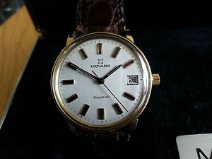 Vintage Movado Kingmatic Sub-Sea 14K Solid Yellow Gold Watch with Box & Booklet