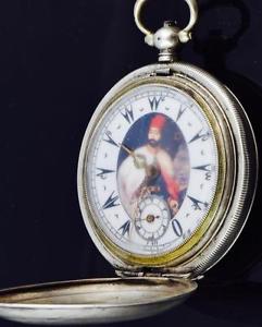 MUSEUM silver  Ottoman Pasha award silver hunter pocket watch.Tughra case