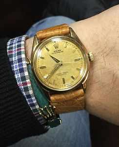 ROLEX OYSTER PERPETUAL ORO GOLD CASSA 34 MM RARE 5569 WATCH VINTAGE CALIBRO 1030